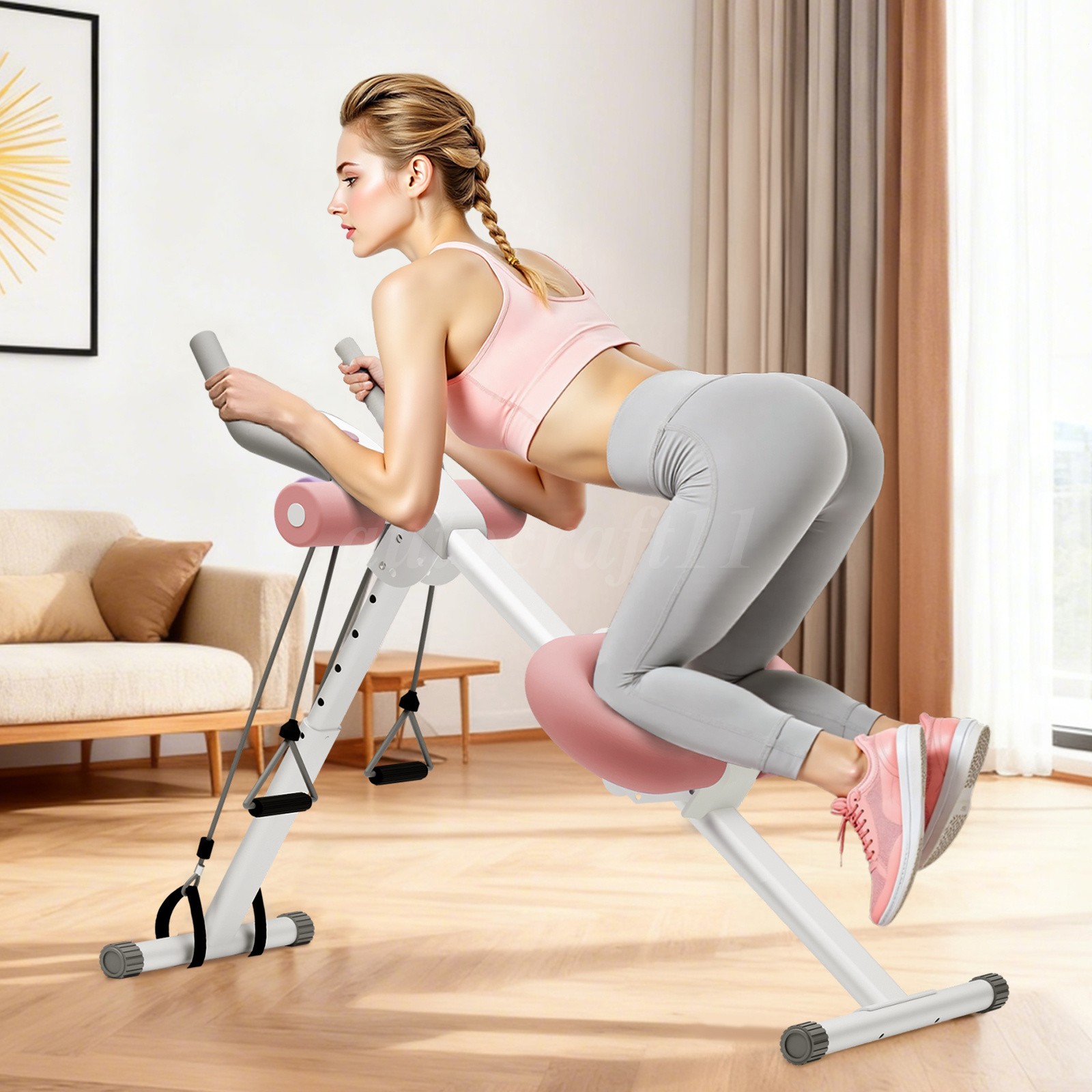 Ab Machine Abdominal Exercise Cruncher Trainer Body Shaper Gym Equipment Trainer