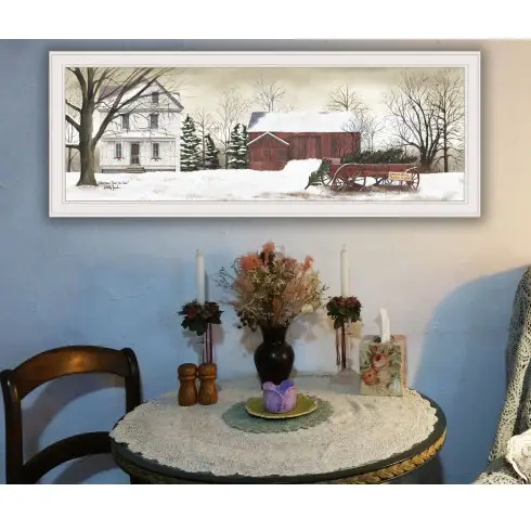 Christmas Trees For Sale By Billy Jacobs, Ready To Hang Framed Print, White Frame