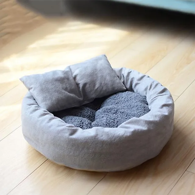Dog Bed For Small Dogs Sleeping Mat Soft Cat House Round Short Plush Nest Kitten Puppy Chihuahua Bed With Pillow Dog Supplies - Shop at LoveMi