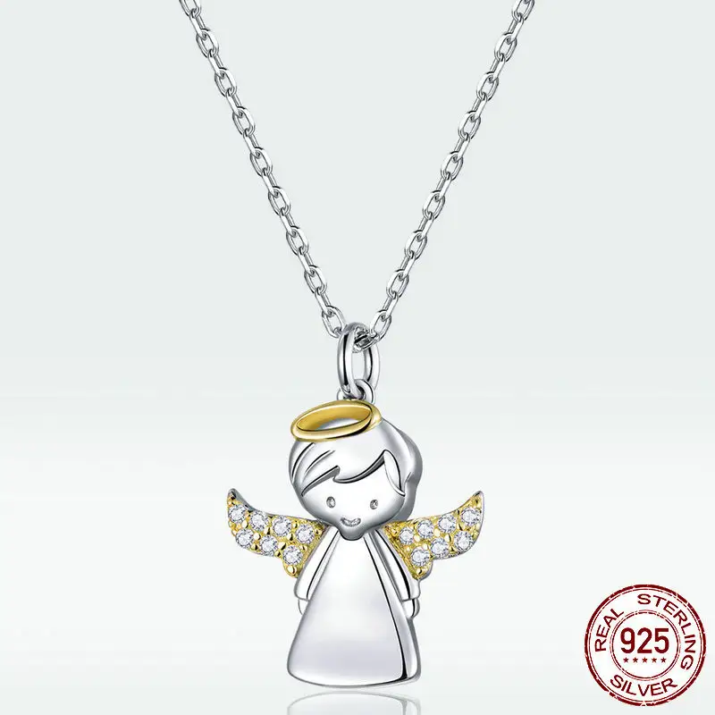 S925 Bi-color Electroplated Bee Necklace Simple