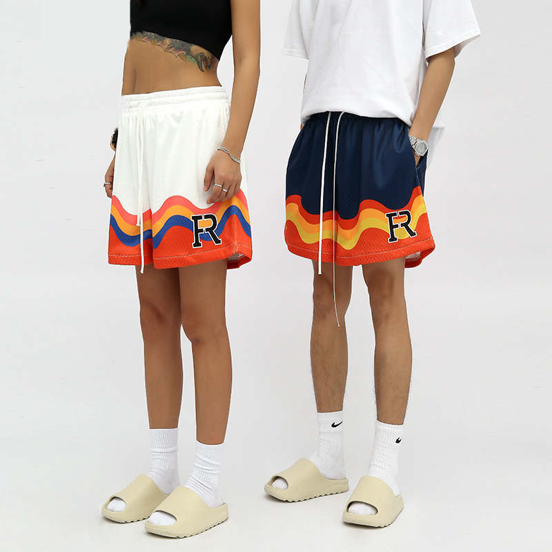Hip Hop Flame Print Casual Shorts