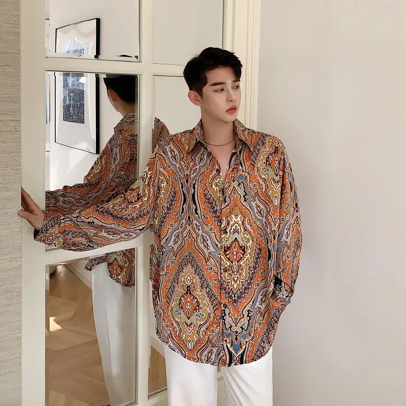Men's Ethnic Totem Print Shirt Casual Top