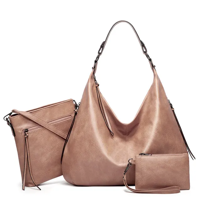 Three piece One shoulder Messenger Handbag Pink - Shop at LoveMi