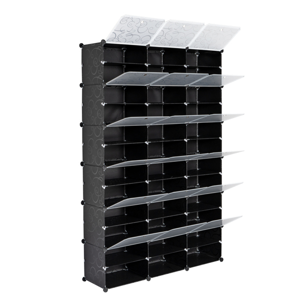 3 Rows, 12 Layers, 36 Compartments Plastic Shoe Box Storage Rack - Image 2