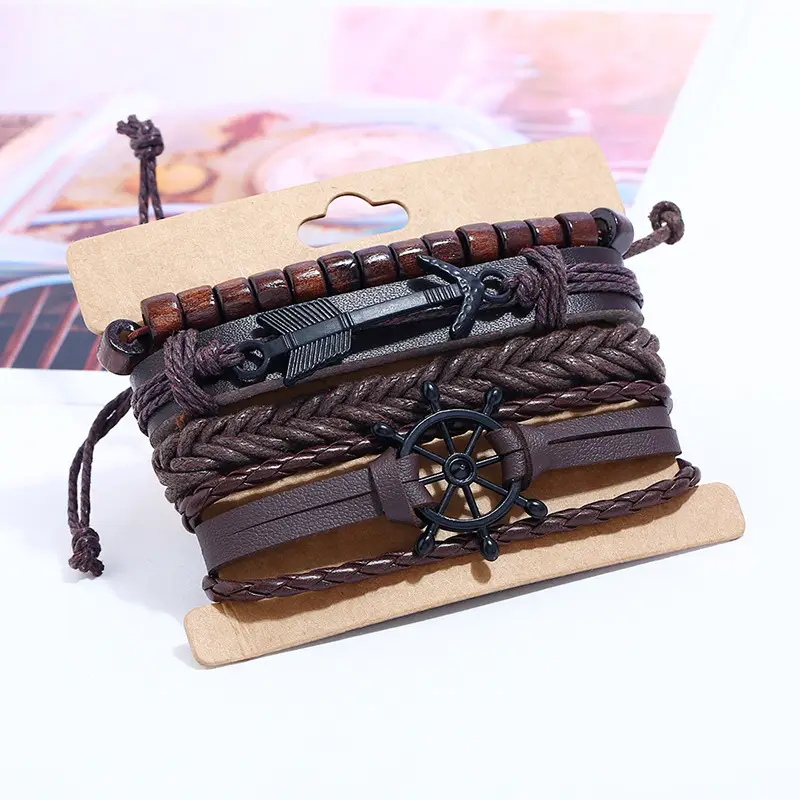 Men's Simple Vintage DIY Braided Bracelet Set