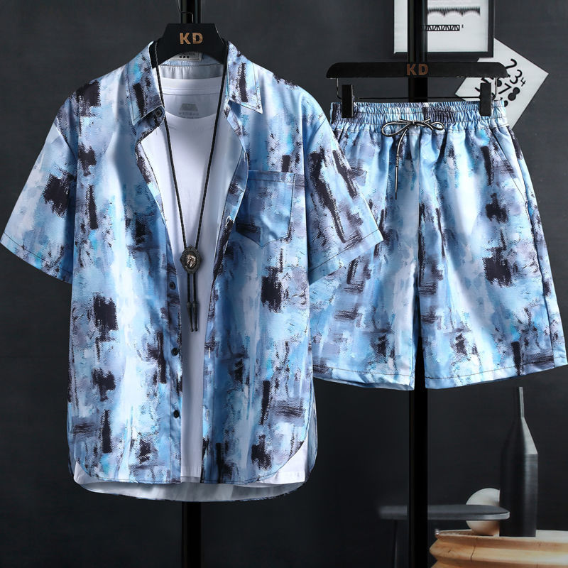 Fashionable Personality Summer Shirt Shorts Set