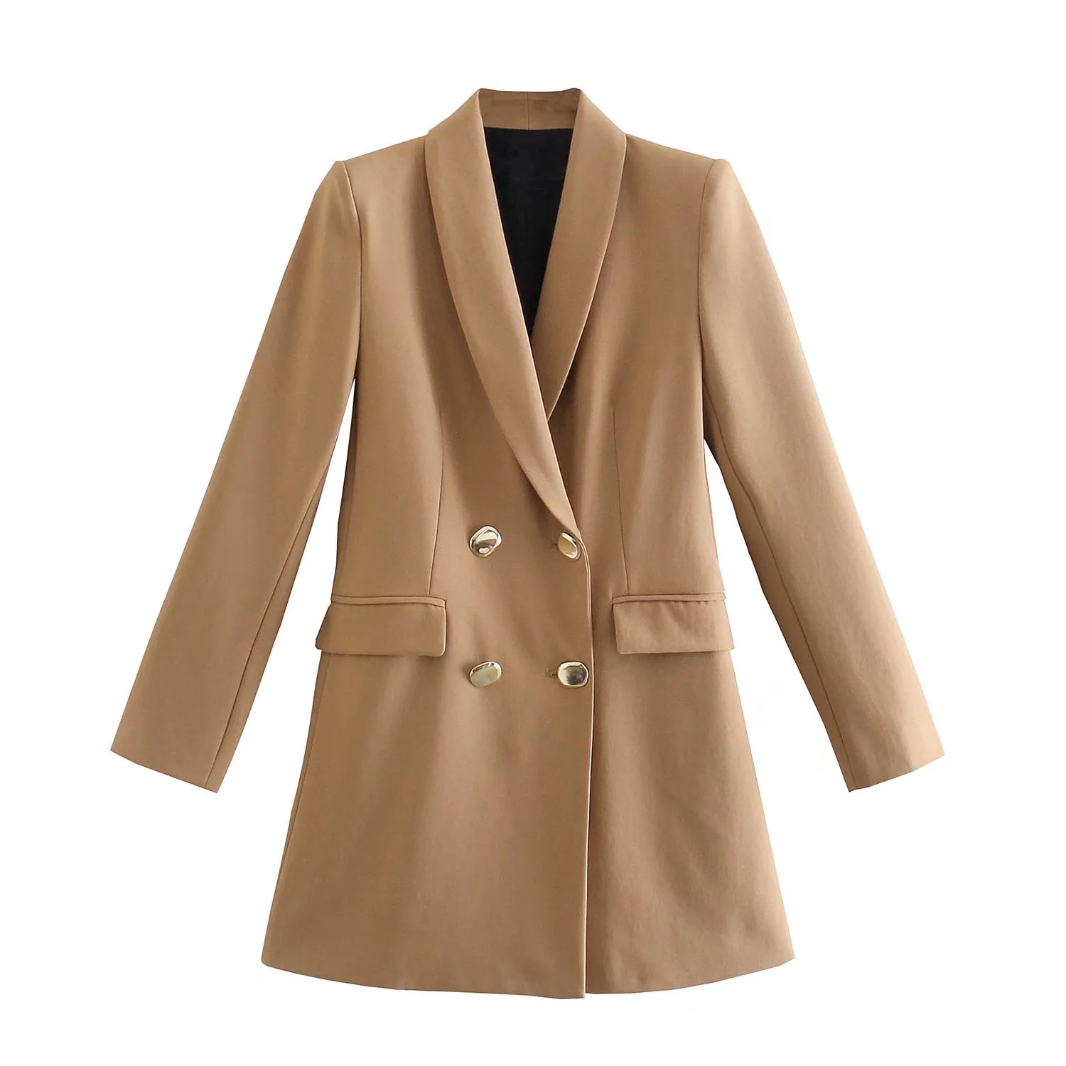 Title 15, Solid Color Double Breasted Graceful Suit Jacket