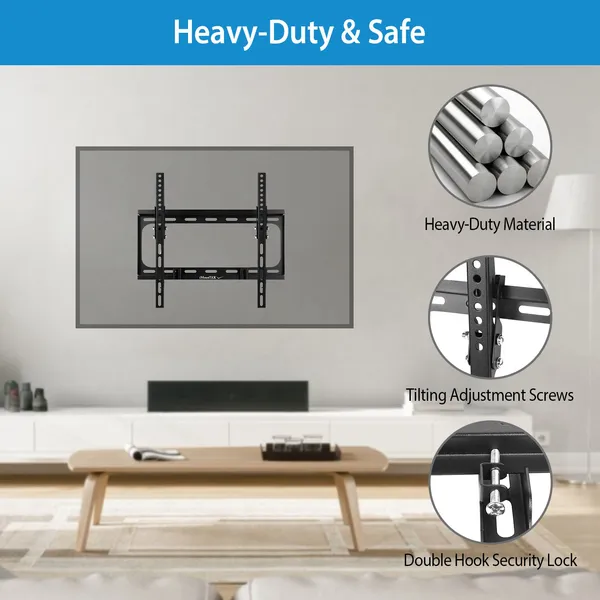 TV Wall Mount Tilt Dual Arm TV Mount Brackets Maximum VESA 400x400mm For 32-55in TVs_voghion.com