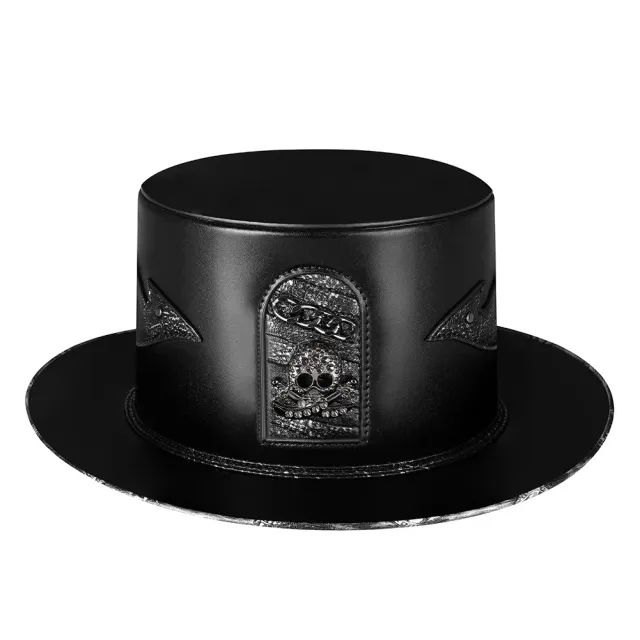 European And American Punk Neutral Flat Top Big Brim Magic Hat Gentleman Top Hat Women Black - Shop at LoveMi