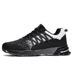 Casual Breathable Fly Woven Mesh Sneakers - White - View 1