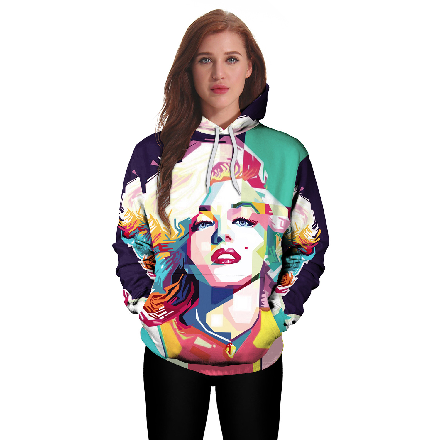 Autumn And Winter New Beauty Watercolor Digital Printed Hoodie