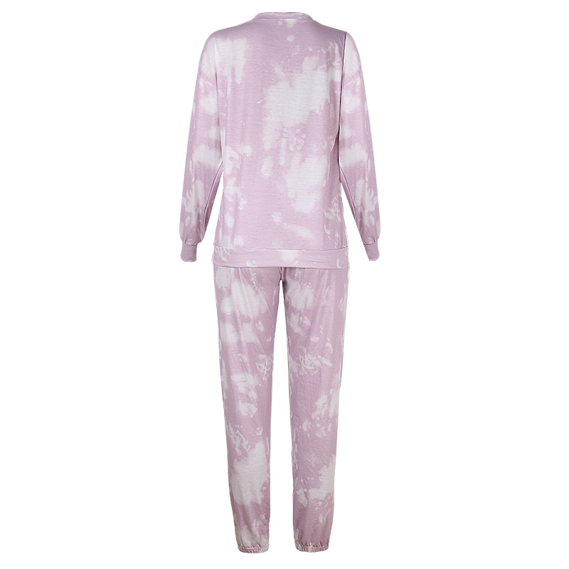 Long Sleeve Printed Tie-Dye Casual Suit