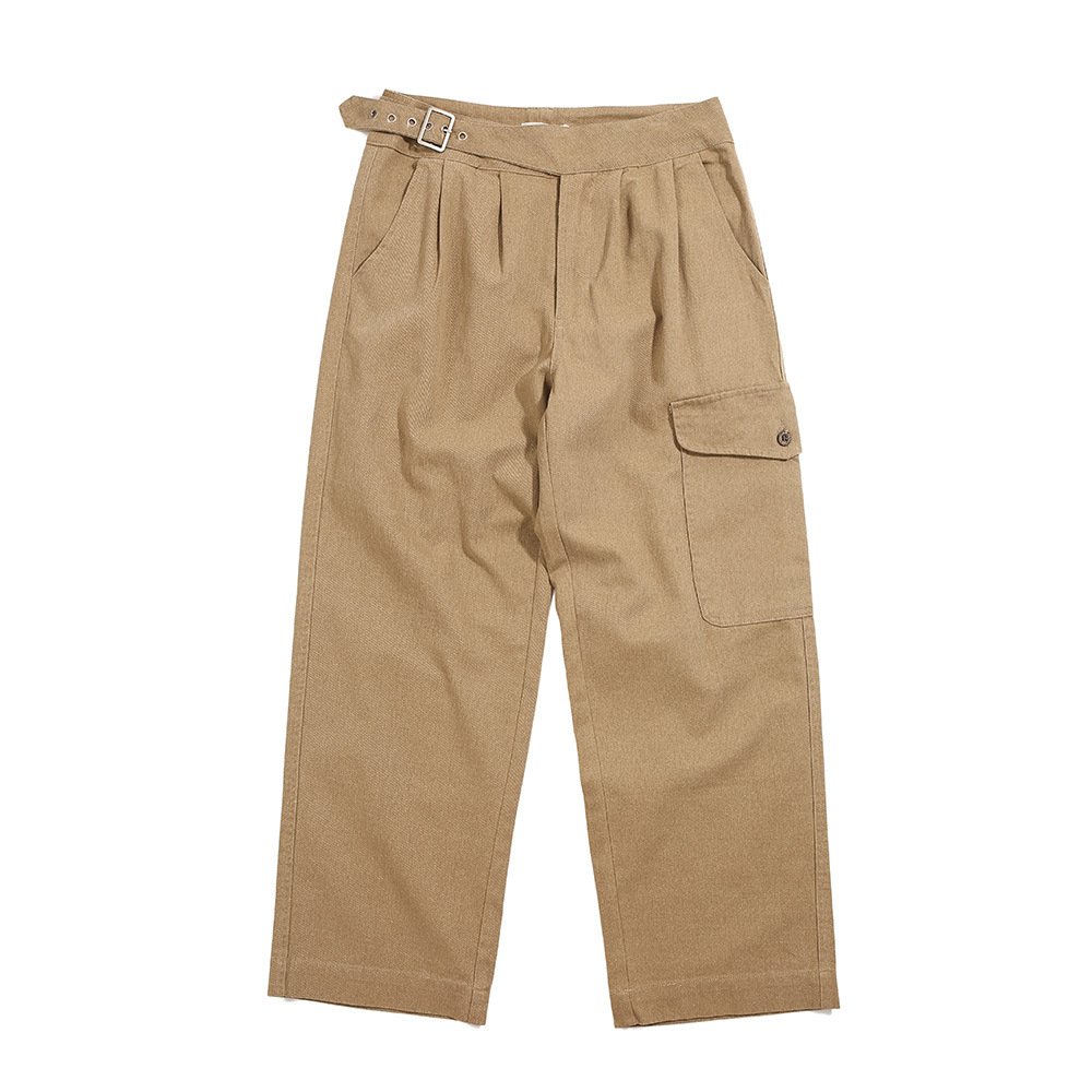 Title 4, Heren effen kleur losse cargo-casual broek met ...