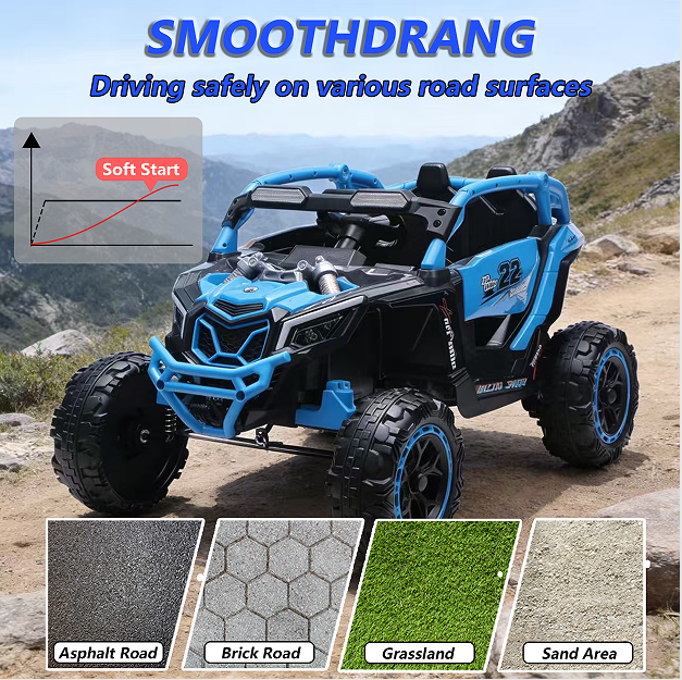 24V 400W Kids Ride On Car UTV W&Parents Remote Control,4-wheel Suspension, 3 Speed, Power Display,Bluetooth,MP3,Music,LED Light, Provide A Speed Of 4-8KM&H For Kids