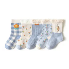 Children's Fashion Lace Cartoon Bear Baby Socks - Mori Style Bear With Scarf-L-5 - View 1