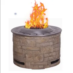 Stackstone Look Smokeless Firepit With Wood PelletTwigWood As The Fuel - Concrete Yellow - View 1