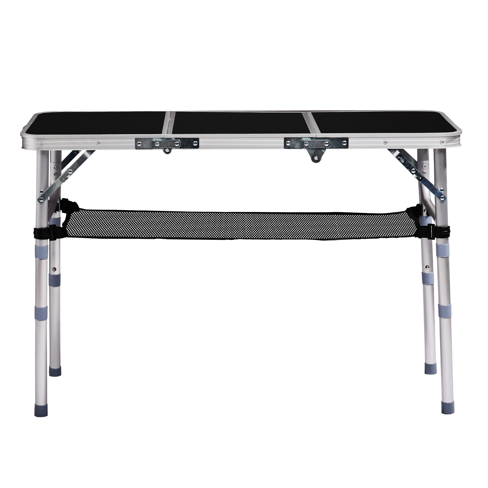 3ft Adjustable Height Foldable Camping Table With Storage Mesh, Lightweight Portable Outdoor Picnic BBQ Side Desk