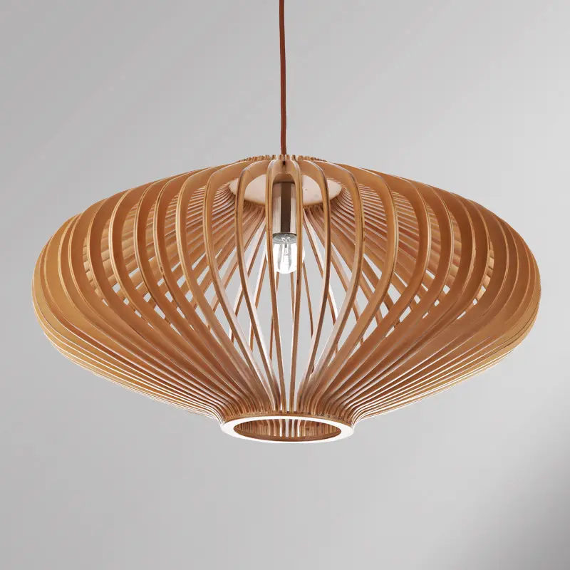 Bamboo Woven Nordic Birdcage Wooden Chandelier