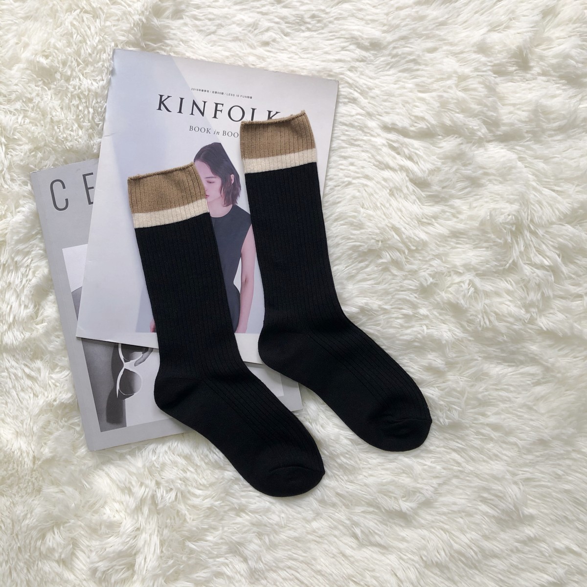 Color Matching Trendy Socks Japanese Cute Retro Pile Socks