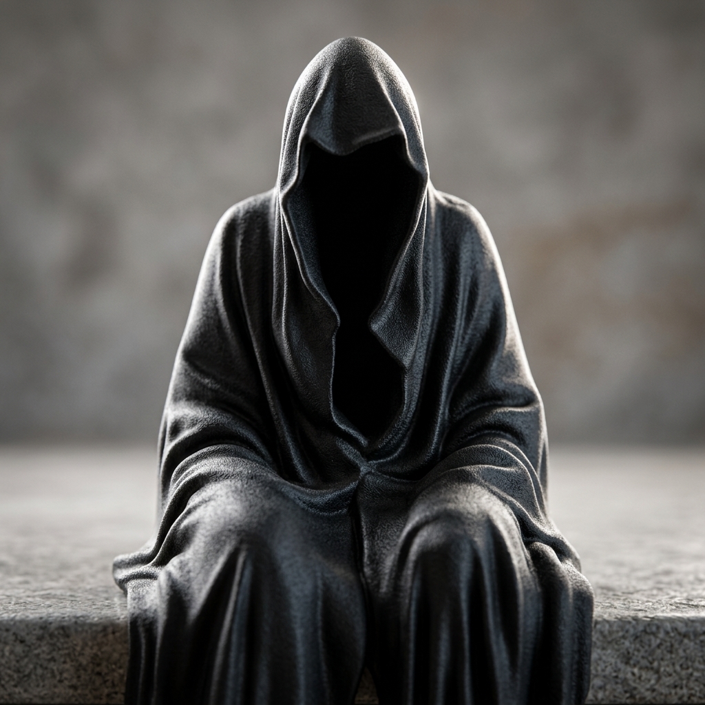 Black Hooded Shelf Sitter Figurine, picture 2 of 3
