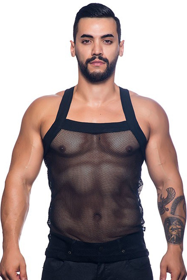 Title 3, Mens sexy wide-brimmed mesh vest