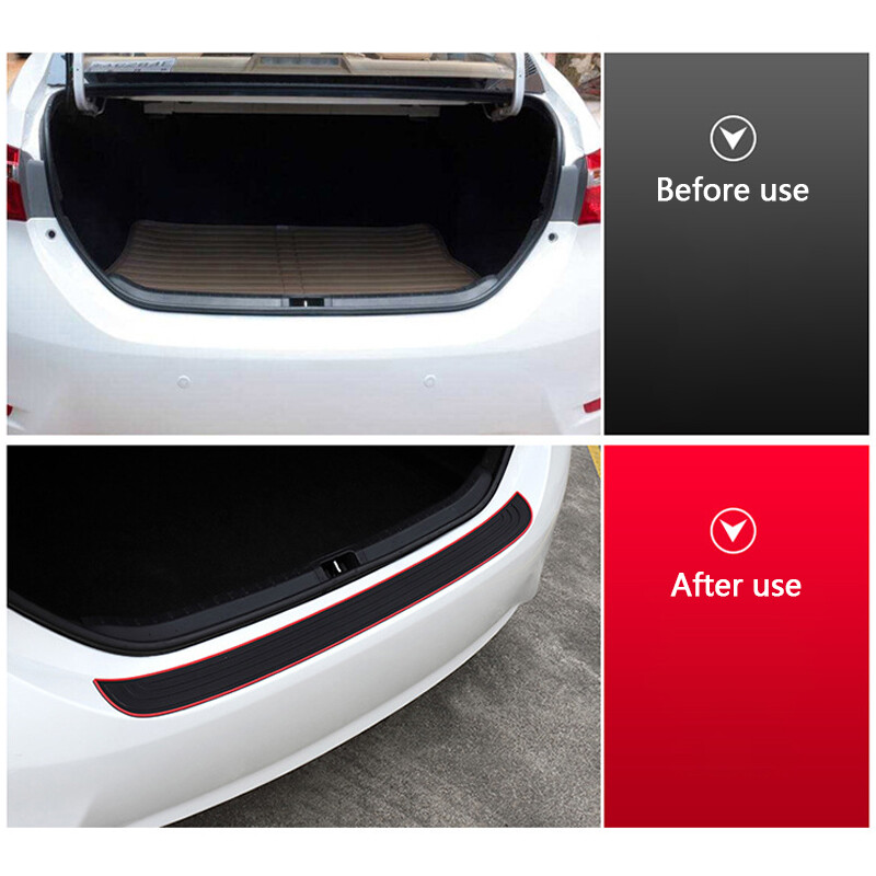 Car Rear Boot Bumper Sill Body Guard Protector Rubber Plate Trim Strip Cover UK.