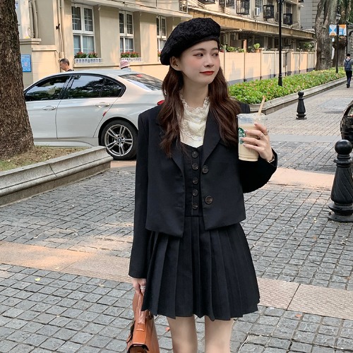 Fashion British Style Thin Short Fried Street Suit