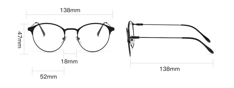 Title 1, Metal Round Eyeglass Frame Is Fashionable