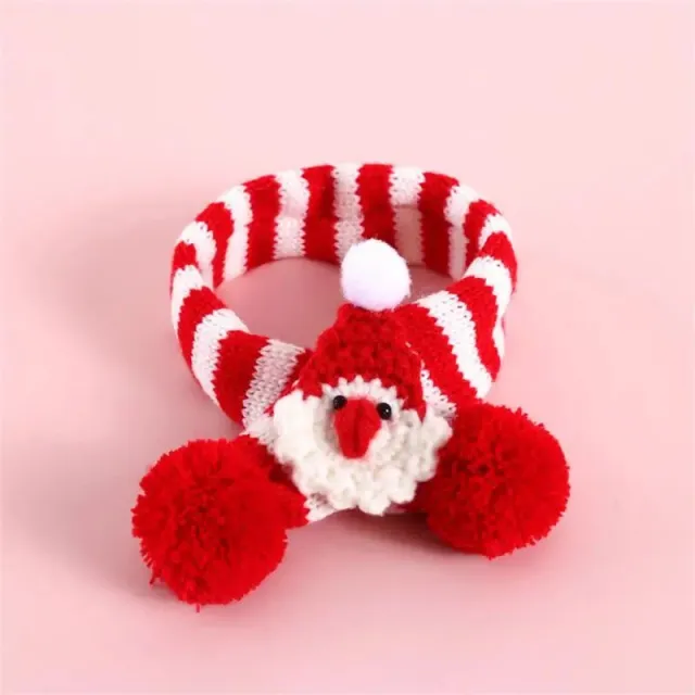 Accessories Adjustable Small Puppy Winter Warm Dog Cat Christmas Knitted Scarf Collar Kitten Scarves Pet Clothes For Chihuahua Red - Shop at LoveMi