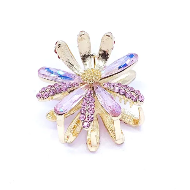 Diamond Flower Hairpin Lady All match Small Grab Clip As Shown - Shop at LoveMi