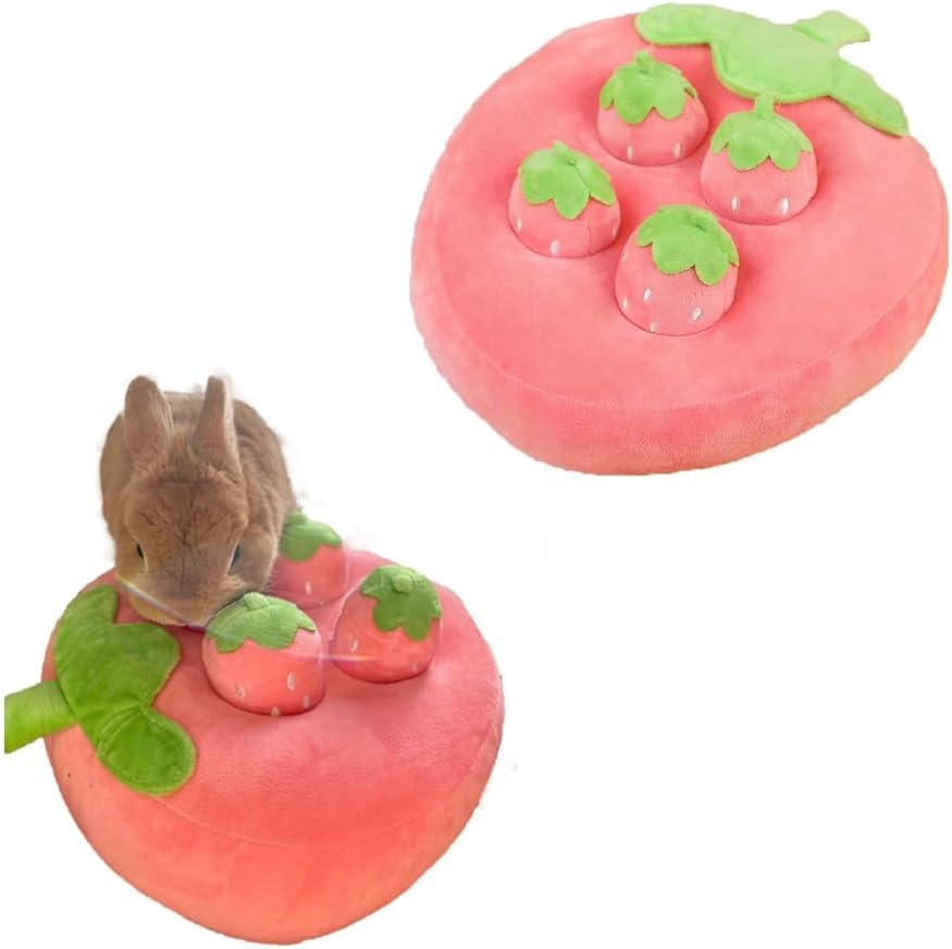 Interactive Cute Plush Strawberry Snuffle Mat For Dogs Bunnies, And Guinea Pigs  Feed Entertain And Stimulate