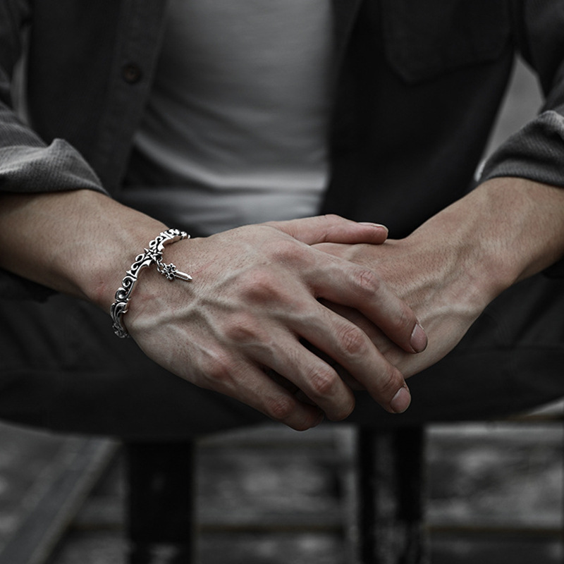 Pentagram Cross Dark Pattern Bracelet