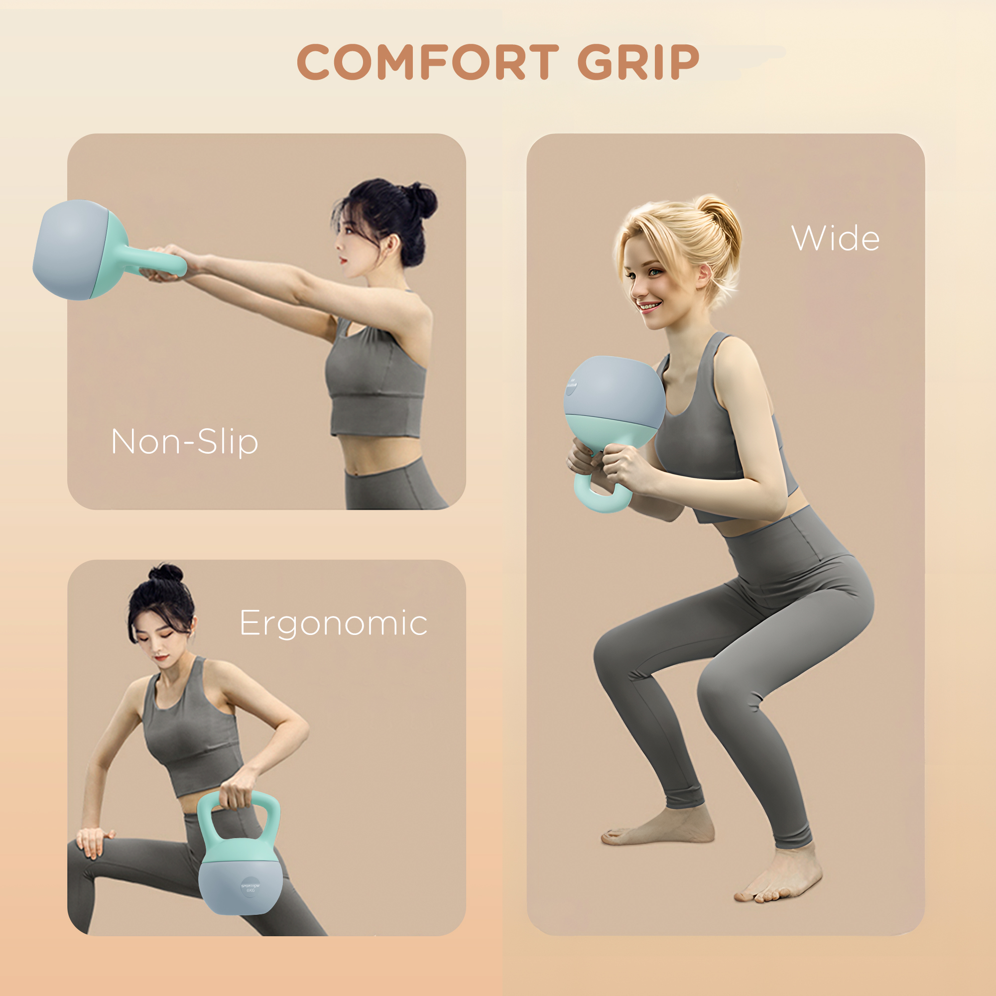 4kg Soft Kettlebell With Anti Slip Handle, Suitable For Home Gym — image 5
