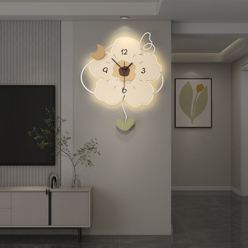 Cute Flower Shaped Wall Clock Modern Decorative Home Bedroom Decor 3