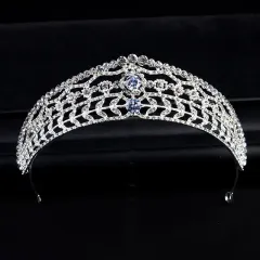 Bridal Headdress Baroque Korean Wedding Diamonds Individually Wrapped - Silver - View 1