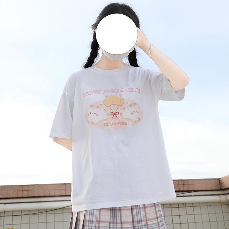 Title 4, Top Japanese Cute Cotton T-shirt Student Girlfr...