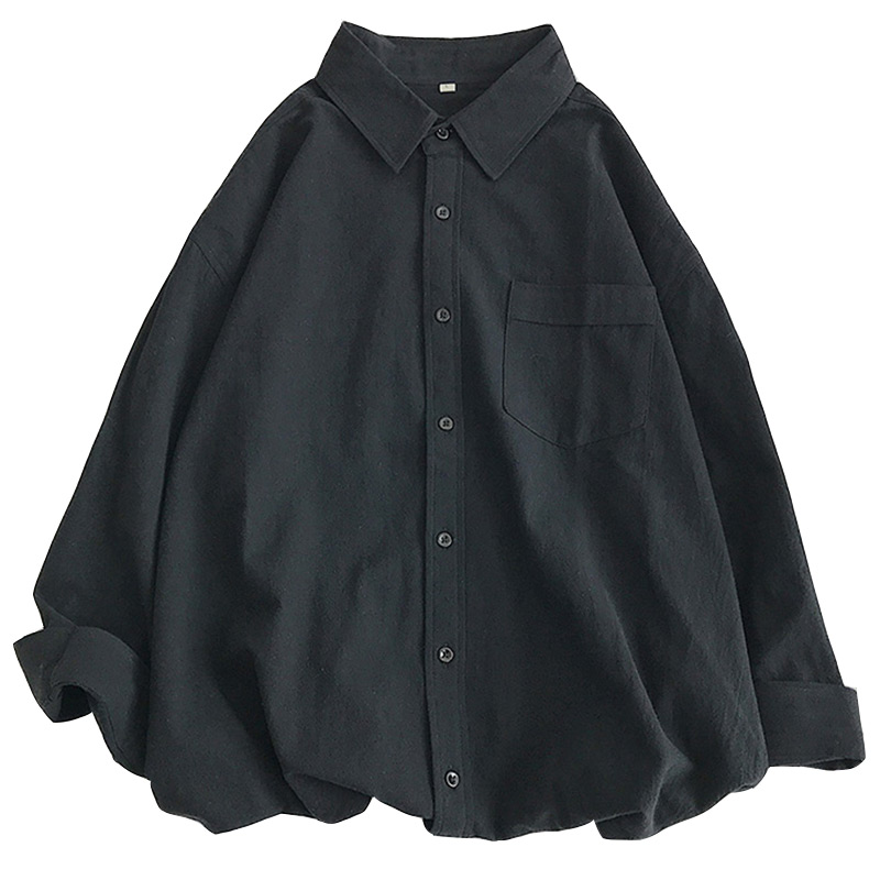 Fashionable Loose Plus Fat Plus Size White Handsome Shirt