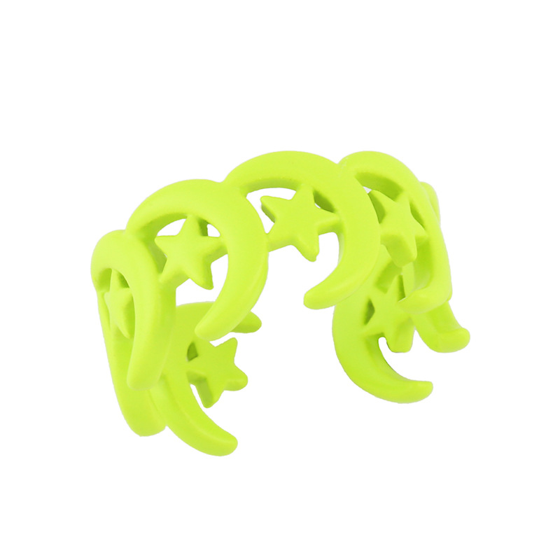 European And American Fashion Jewelry Color Dripping Oil Star Moon Ring
