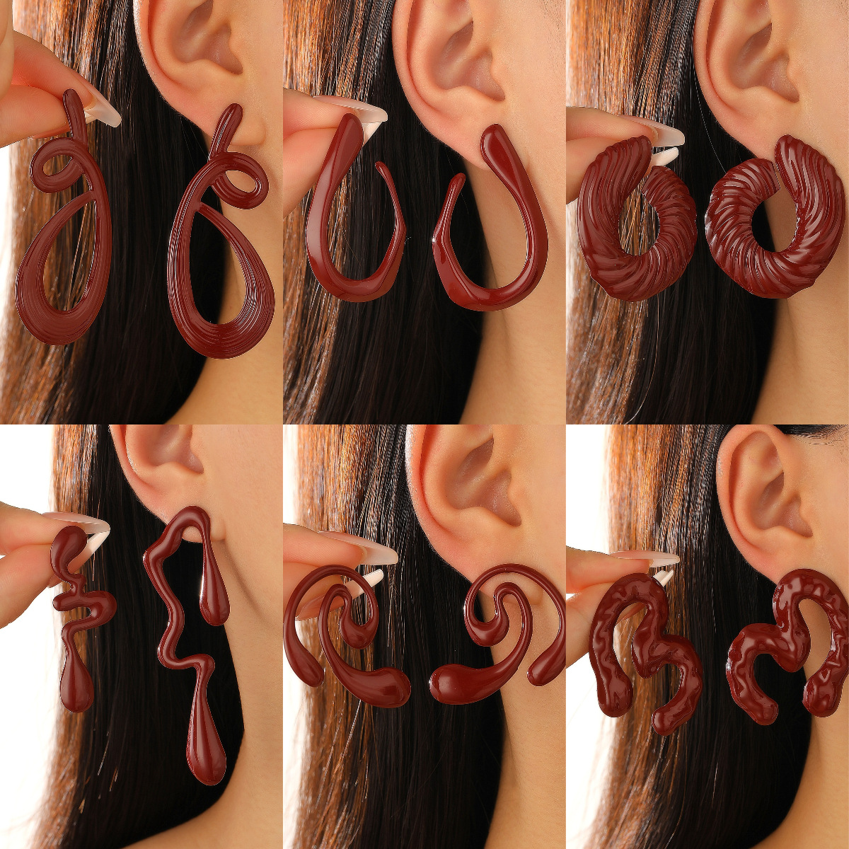 Retro punased kõrvarõngad naistele