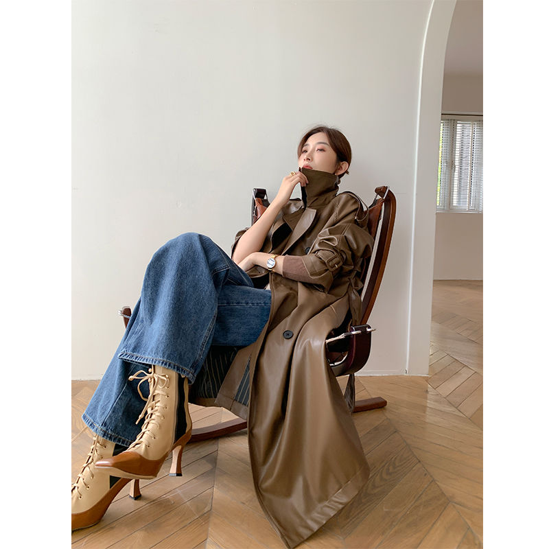 British Style Retro Motorcycle Leather Jacket Mid