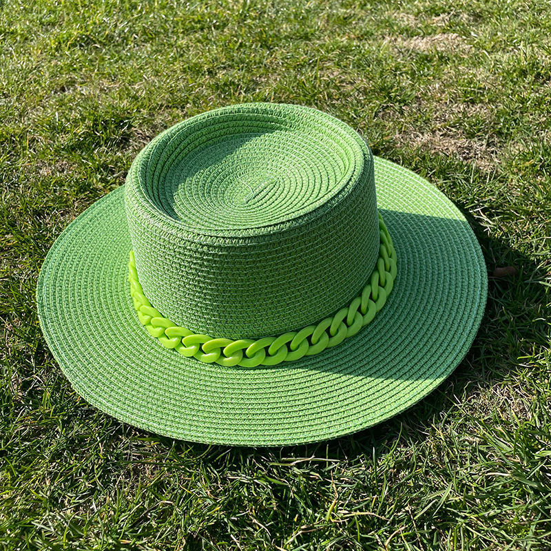 Candy Girl Chain Straw Hat Beach Big Brim