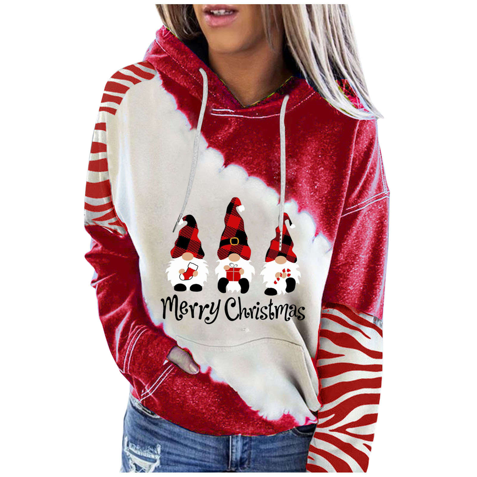 Autumn And Winter Cap Goes Together Color Christmas Print Hoodie