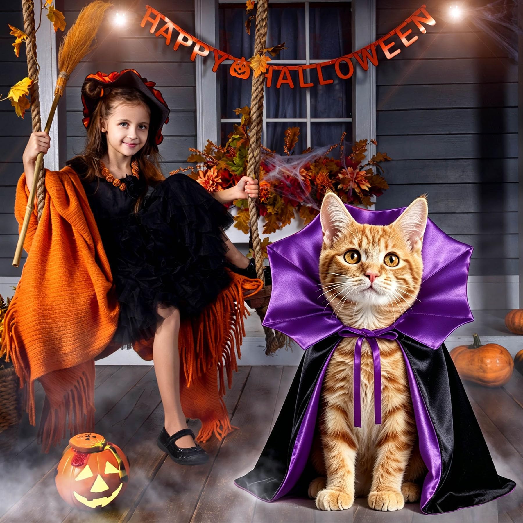 Cat Halloween Costumes Pet Cat Dog Halloween Vampire Costume Devil Vampire Cape Cloak Halloween Costumes For Cats Dogs Pets 4