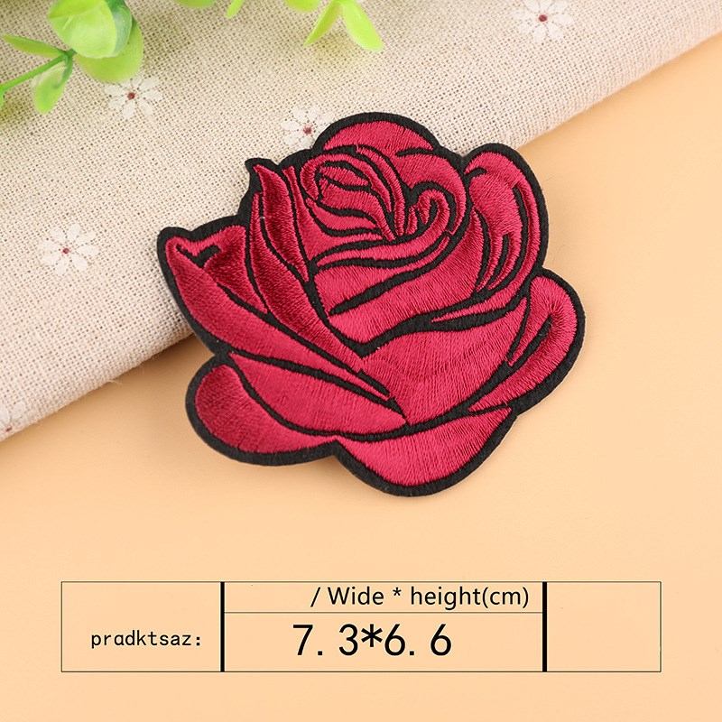 Title 7, Rose flower embroidered cloth sticker, perfect ...