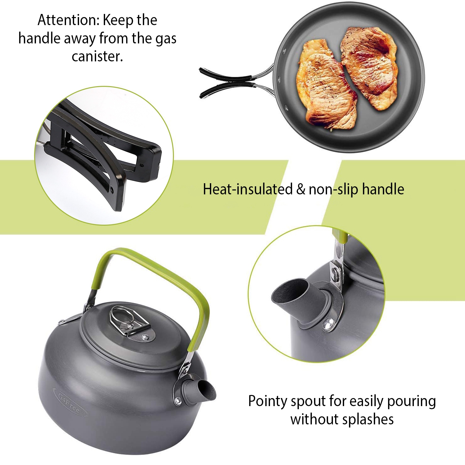 12Pcs Camping Cookware Set Aluminum Pot Pan Kettle Cup Fork Spoon Knife With Storage Bags For Hiking Picnic Outdoor — foto 3