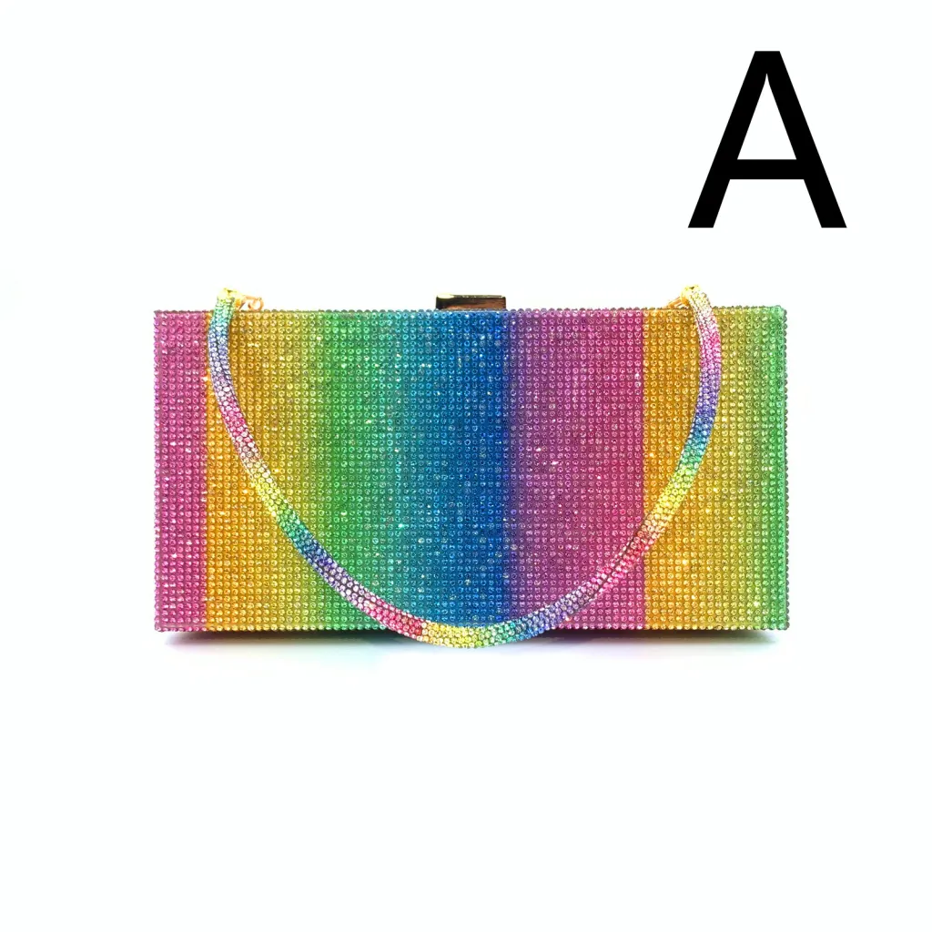 Hot Diamond Rainbow Lady Dinner Clutch - Rainbow