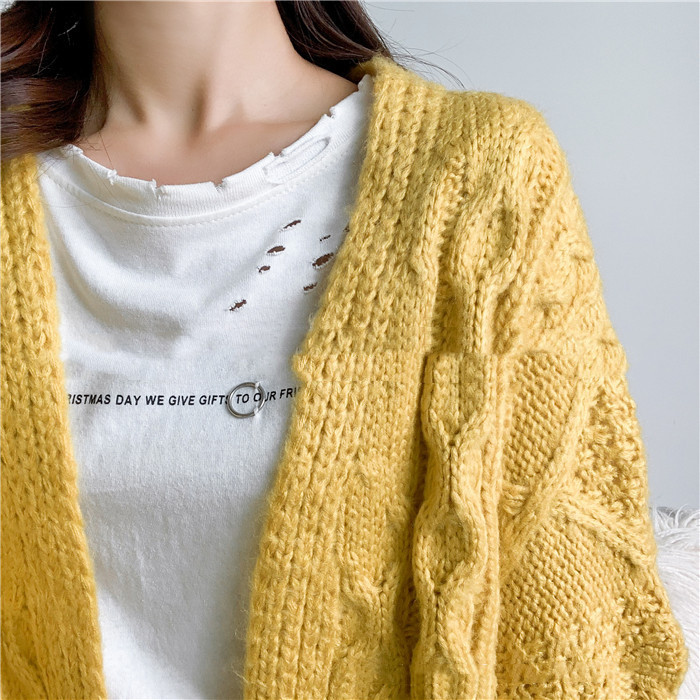 Title 7, Autumn And Winter Lazy Style Knitted Padded Swe...