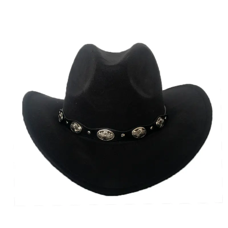 Punk Style Cowboy Hats and Felt for Men