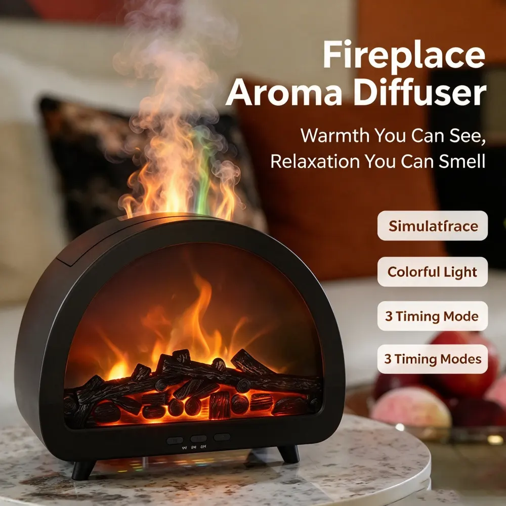 Simulated Flame Fireplace Aroma Diffuser