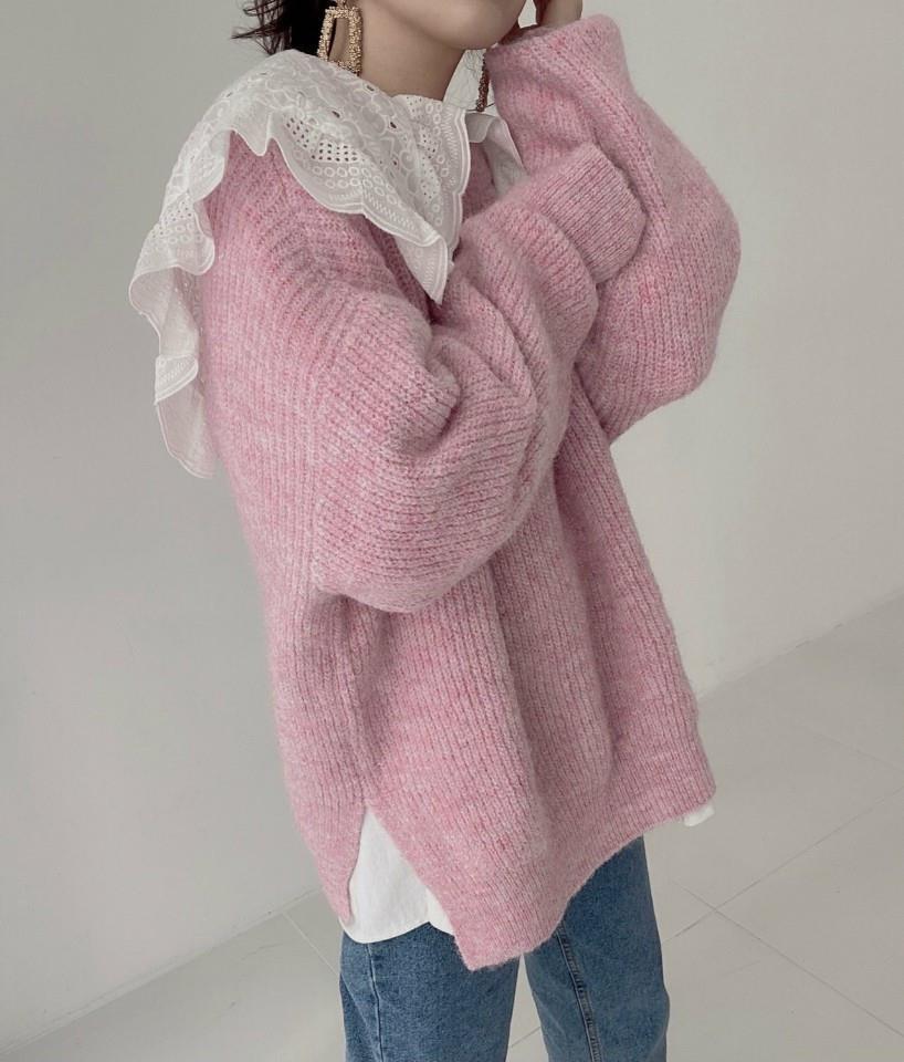 Versatile Long Sleeve Pullover Knit Sweater